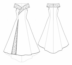 drawing of the dress pattern